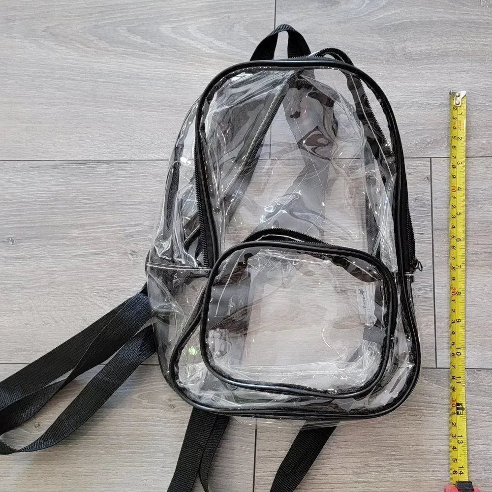 Unisex Multi-Purpose Clear Backpack with Front Pocket Adjustable Straps …